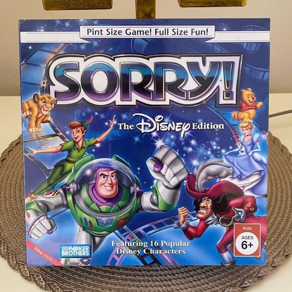 Sorry! The Disney Edition Board Game Pint Size Ages 6+ Parker Brotheers Sealed - Picture 1 of 4